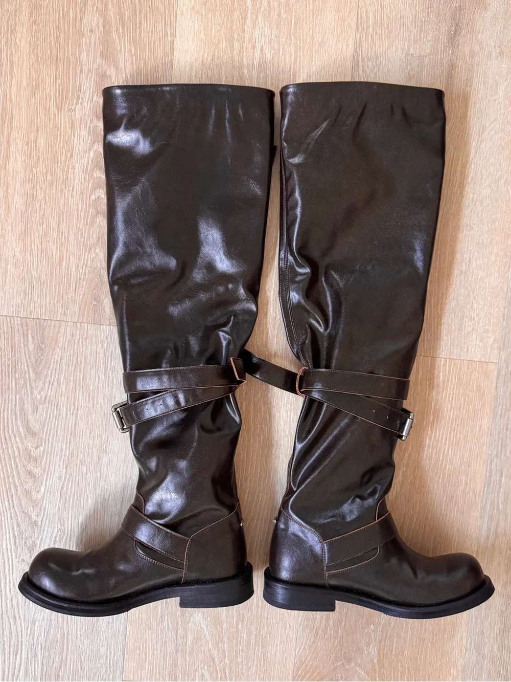 Over-the-Knee Riding Boots in Dark Brown
